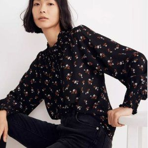 Madewell Smockneck Top in Tossed Floral sz S NG944